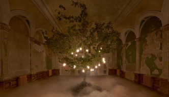 Plumen's Glowing Oak Installation at London Design Festival