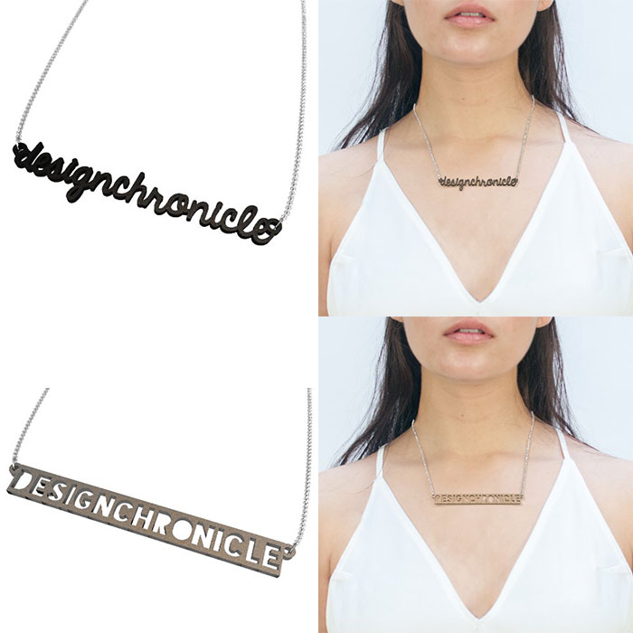 Design Chronicle Word Necklace through Zazzy 3D printed Jewelry