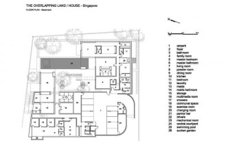 The Overlapping Land/House-Cluny House by Neri&Hu - Basement Floor Plan