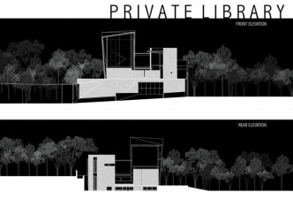 Private Library House by Unit One Design - Elevations