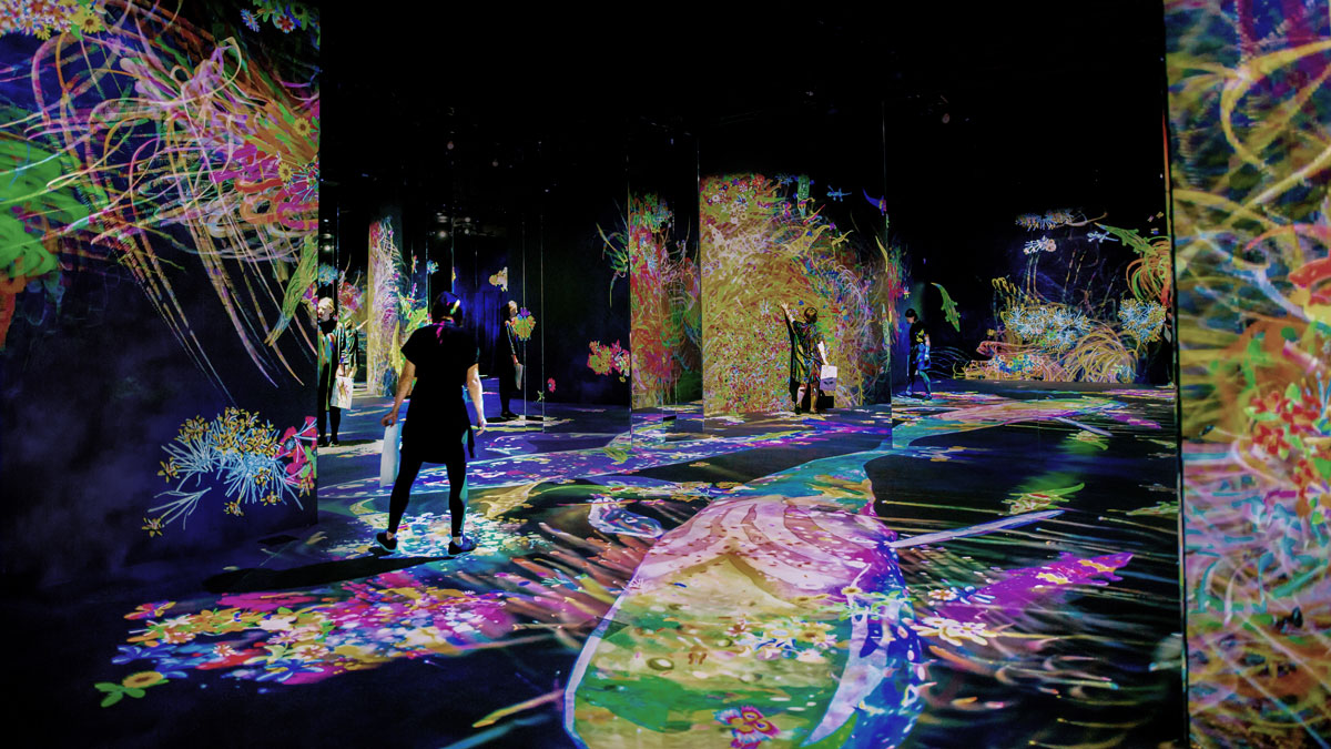 Graffiti Nature Lost, Immersed and Reborn - teamLAB exhibition at Amos Rex Museum in Helsinki