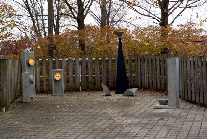 Shadok Lamp on pedestal by Lalaya Design at Ontario Place
