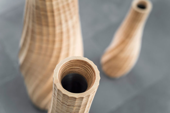 AESTUS stratified wooden vases by odk.design - detail