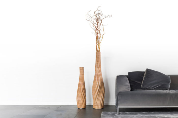 AESTUS stratified wooden vases by odk.design