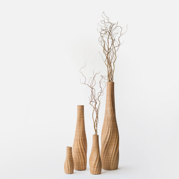 AESTUS stratified wooden vases by odk.design